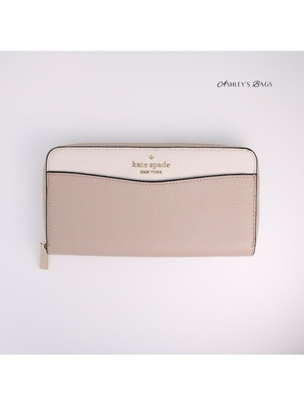 Kate Spade Leila  Colorblock Large Continental Wallet In Warm Beige